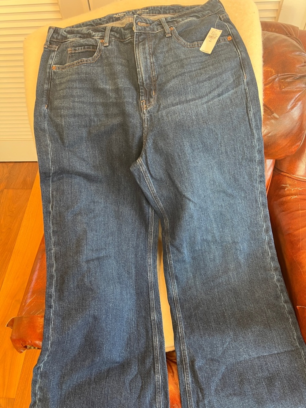 Size 14 tall Old Navy Wide-Leg Jeans in Dark Denim Blue